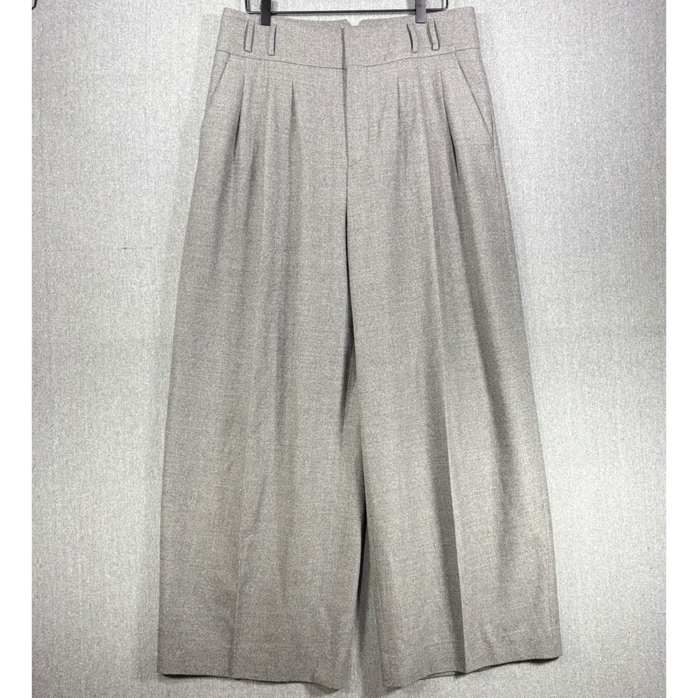 Altuzarra Designer Grey Wool Pleated Pants Size 10 (IT 46) Made in Italy